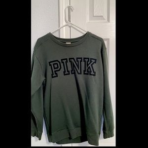 Pink olive green sweatshirt
